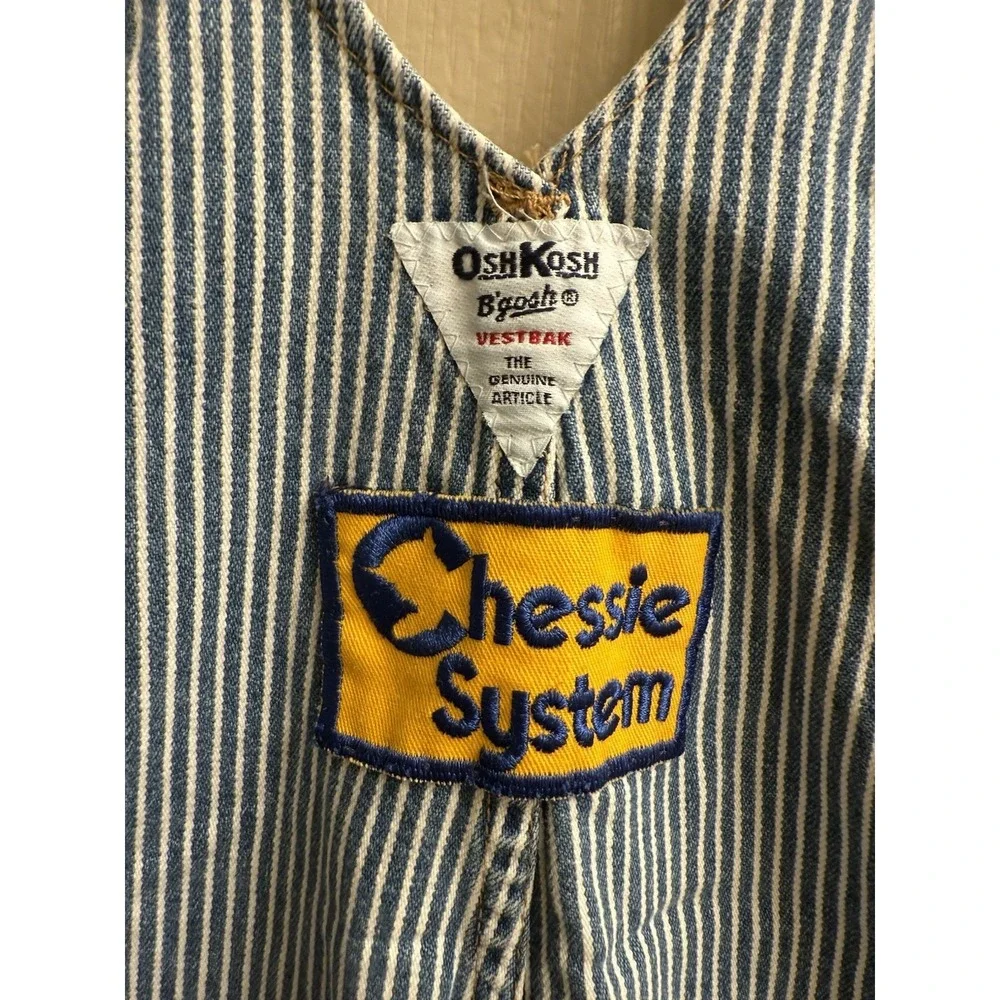 Vintage Pin Stripe Oshkosh B'Gosh Overalls Bibs/Pants Boys Size 4 With Patches‎